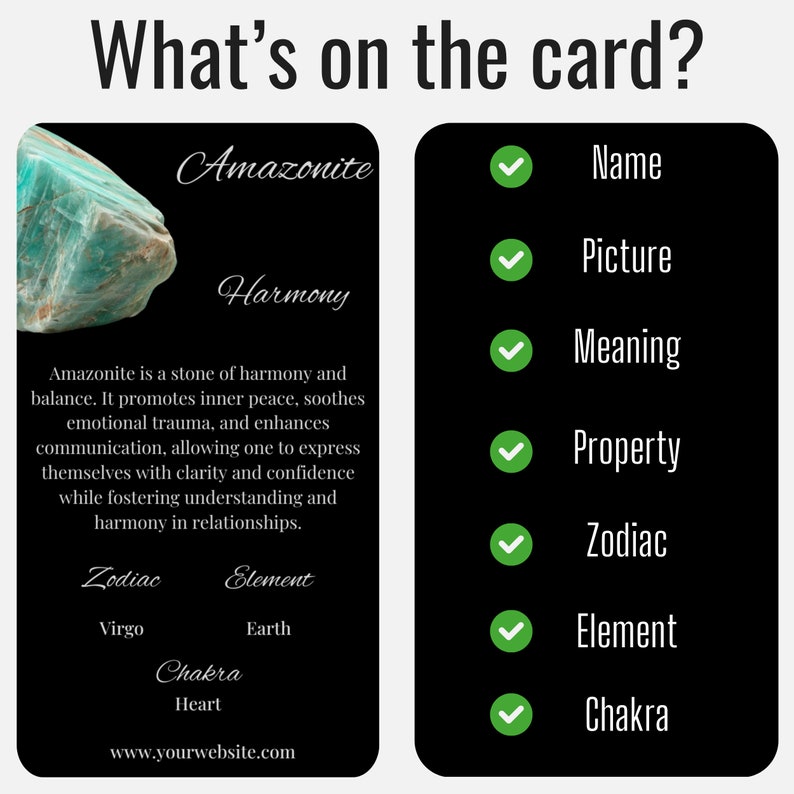 100 Editable Crystal Meaning Cards, Printable Crystal Meaning Cards with Meaning of Stones, Digital Cards zdjęcie 3