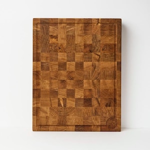 Butcher's block - End grain wood board - Solid oak - Made in France image 2