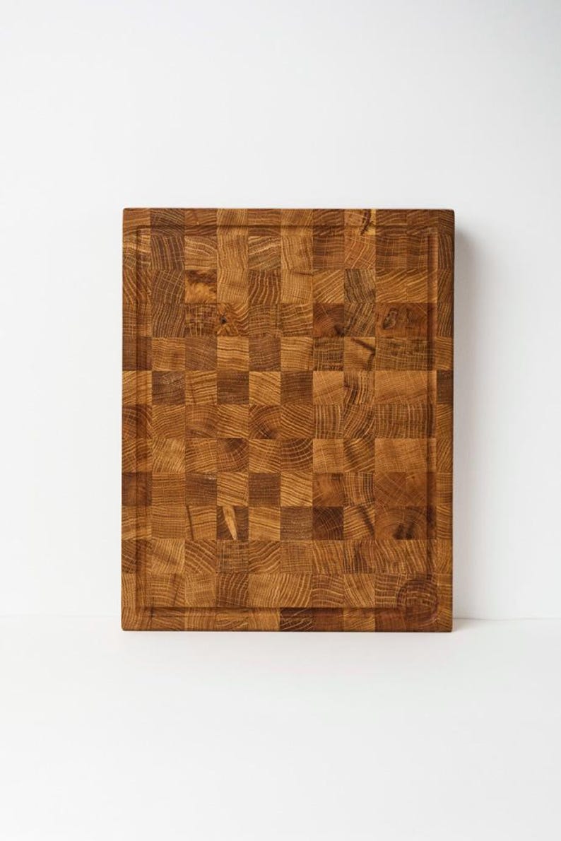 Butcher's block - End grain wood board - Solid oak - Made in France image 2