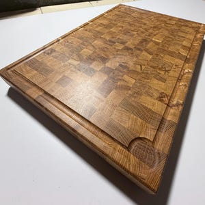 Butcher's block - End grain wood board - Solid oak - Made in France image 5