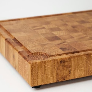 Butcher's block - End grain wood board - Solid oak - Made in France image 3