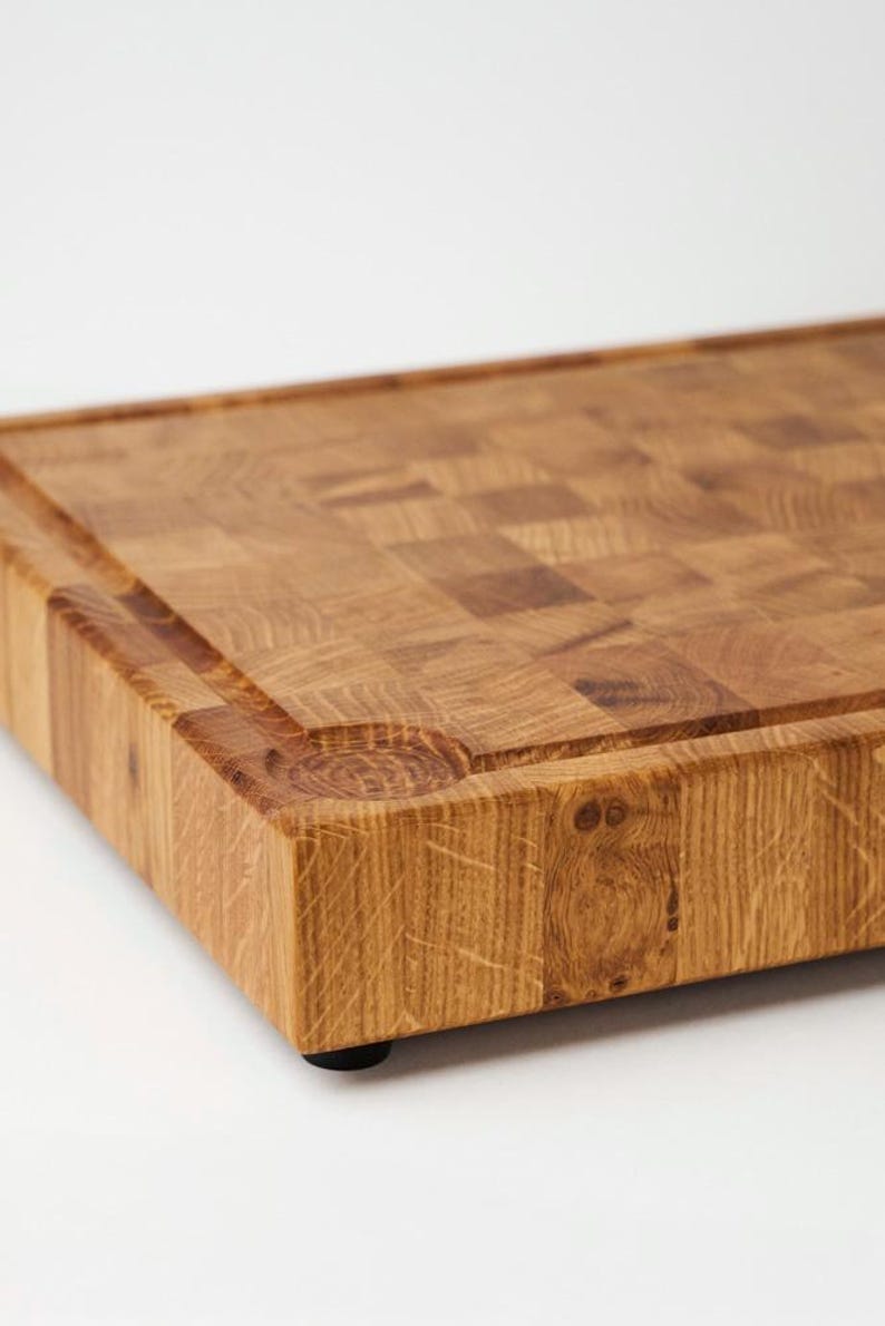 Butcher's block - End grain wood board - Solid oak - Made in France image 3