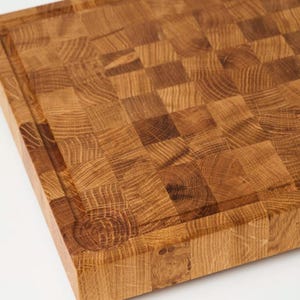 Butcher's block - End grain wood board - Solid oak - Made in France image 1