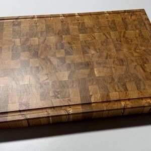 Butcher's block - End grain wood board - Solid oak - Made in France image 4