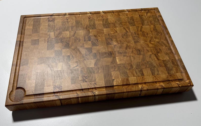 Butcher's block - End grain wood board - Solid oak - Made in France image 4