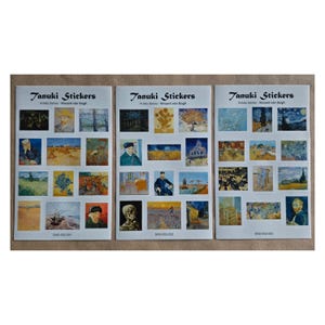 Set di adesivi in vinile Vincent van Gogh, forma timbro n. 1-3