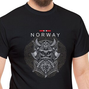 Norway Viking T-shirt Unisex Heavy Cotton Tee zdjęcie 1