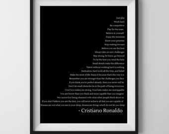 Citas de Cristiano Ronaldo / Arte de pared imprimible digital / Citas inspiradoras / Cartel de Ronaldo / Cartel de citas de fútbol / Citas motivacionales