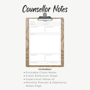 Therapy Client Notes, Counsellor Session Notes, Counsellor Client Notes, Supervision Notes, Therapy Session, Session Notes, Client Notes