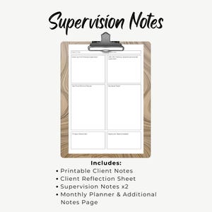 Therapy Notes Bundle: Client & Supervision Session Planner (PDF) - Etsy
