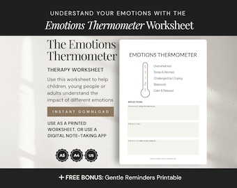 Feelings Thermometer | Emotions Scale Worksheet (Digital PDF)
