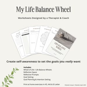 Life Balance Wheel, Printable Worksheet, Wheel of Life Printable, Therapy Tool, Coaching Tools, Wheel of Life Goals, Goal Setting Workbook