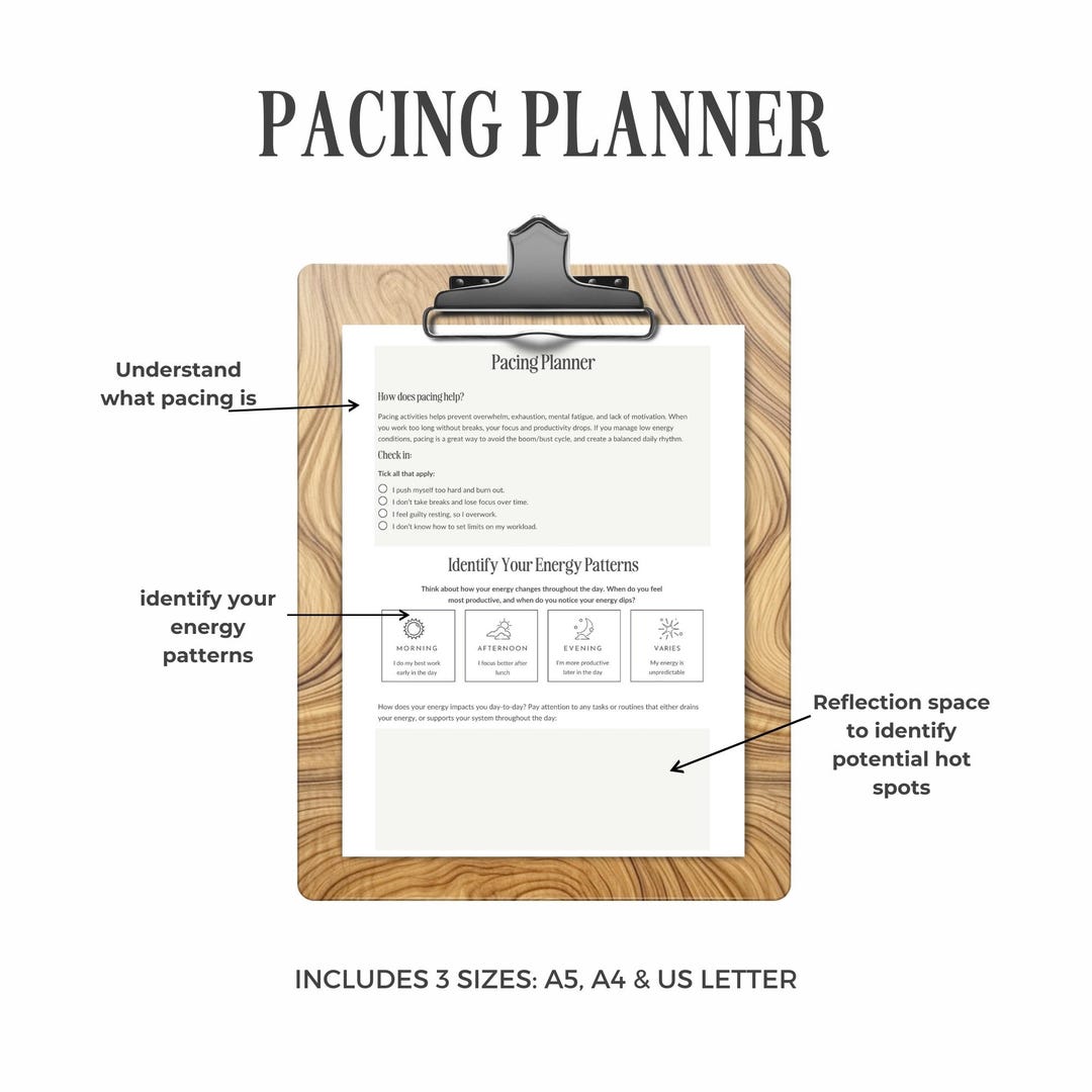 Pacing Letters Pacing Planner Printable: A5/a4/letter Sizes (digital Download) - Etsy