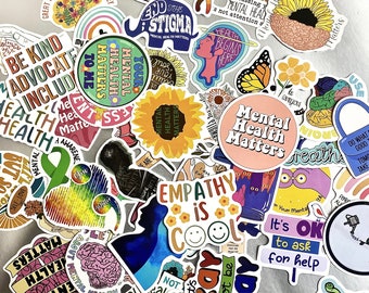 Pack of 50 Inspirational Mental Health Stickers - Inspirational Stickers - Stickers