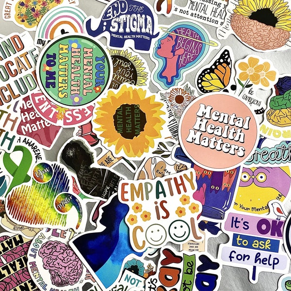 Pack of 50 Inspirational Mental Health Stickers - Inspirational Stickers - Stickers