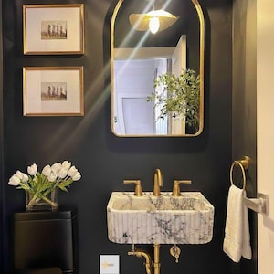 Handgefertigte Calacatta Viola Marmor Waschbecken: Luxus Stein Bad Dekor, Badezimmer Dekor, anpassbare Abmessungen