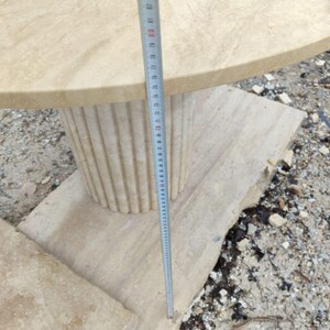 Handmade Travertine Round Table, Sculptural Stone Table, Modern Pedestal Side Table, Natural Stone Coffee Table, Luxury Interior Furniture image 13