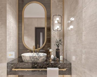Hand Carved Calacatta Viola Marble Sink, Wall Mounted Vanity, Bathroom Decor, Natural Stone Bathroom Basin