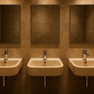 Wall Mounted Sink, Farmhouse Sink, Toilet Room Sink, Hand Carved Marble Sink, Natural Stone Sink, Classic Travertine Sink