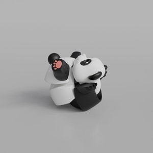3D printed panda as keychain - Flex Panda - movable