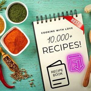 Pacote de e-books de receitas | Mais de 10.000 pacotes de e-books de culinária e receitas | cartões da receita dos brindes | Livro de receitas digitais