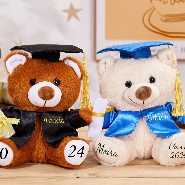 Graduation Teddy 2024,Personalize Graduation Teddy Bear,Class of 2024 Gift,Kindergarten Grad Bear,High School,Graduation Keepsake