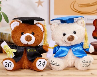 Graduation Teddy 2024,Personalize Graduation Teddy Bear,Class of 2024 Gift,Kindergarten Grad Bear,High School,Graduation Keepsake