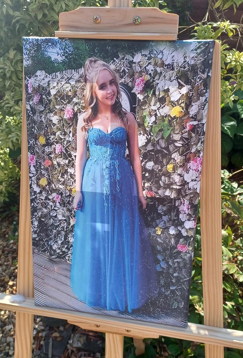 Toile Personnalisée Avec Photo Et Paillettes - Prête à Accrocher - Impression Sur Canvas