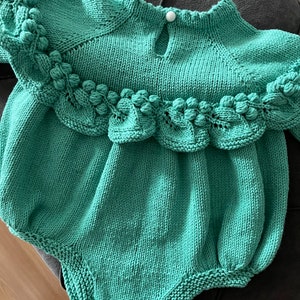Baby Girl Romper Organic Baby Clothes, Handmade Baby Gift, Newborn Baby Coming, Knit Newborn Outfit, Newborn Girl Outfit, Kni zdjęcie 5