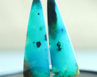Gem silica chrysocolla earrig pair size:31x9x3mm  weight;15 Ct