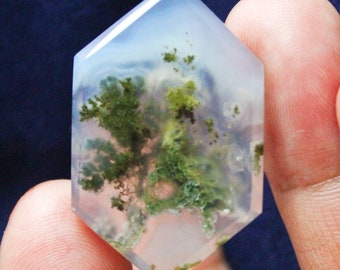 Scenic moss agate size:37x23x6mm 8 grm