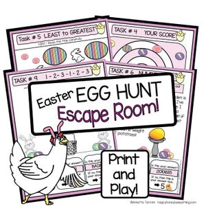 Easter Egg Hunt Escape Room for Kids - Easter Sunday - Printable Game - Puzzle Party - Family Game Night Activity - No Prep