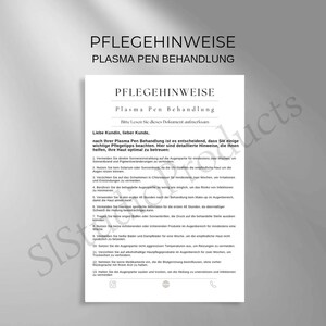 プラズマペントリートメントのお手入れ方法 PDF と Canva テンプレート カスタマイズ可能な顧客向けドキュメント 美容フェイシャルトリートメントのお手入れのヒント