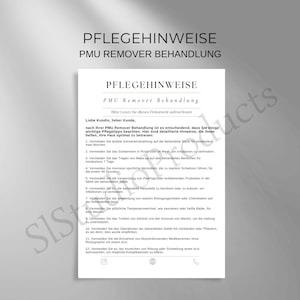 お手入れ方法 PMU パーマネントメイクアップリムーバートリートメント PDF および Canva テンプレート カスタマイズ可能 顧客アフターケア 美容方法 お手入れのヒント
