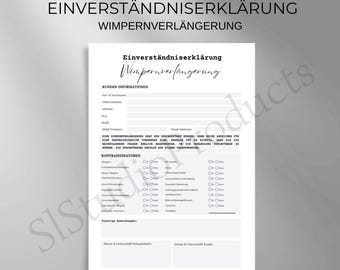 Eyelash extension consent form PDF and Canva template customizable customer documentation legal protection