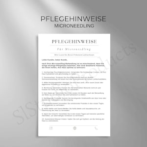 お手入れ方法 マイクロニードリング PDF と Canva テンプレート カスタマイズ可能な顧客向けドキュメント 美容フェイシャルトリートメントの手順とお手入れのヒント