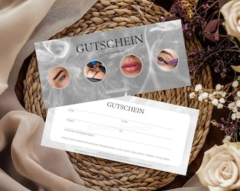 Gift certificate template Canva beauty salon, beauty voucher gift certificate beauty treatment gift card gift ticket card PMU