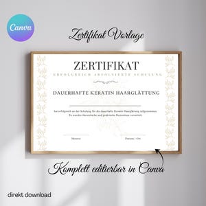 Certificate Template Beauty Studio Certificate Canva Template Lash Extensions Needling Hair Straightening