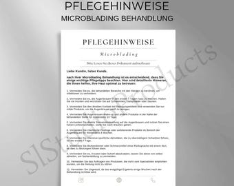 Care instructions Microblading treatment PDF and Canva template customizable Customer aftercare Beauty instructions Care tips