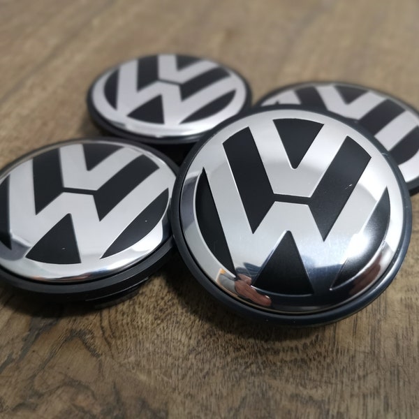 Genuine VW Car Wheel Centre Hub Caps - Set of 4 - 56mm Volkswagen Golf Passat Polo Accessories Vintage