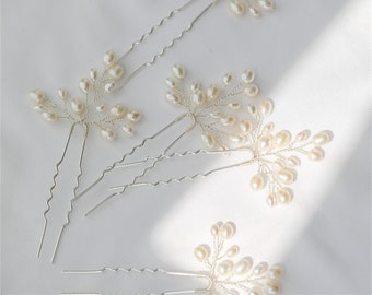 Forcine per capelli da sposa con perle 3 pezzi, accessori per capelli da sposa, fermagli per capelli da damigella d'onore, set di gioielli, fermagli per capelli con perle