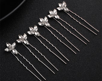 Forcine per capelli da sposa in cristallo 6 pezzi, set di accessori per capelli da sposa, pezzo di capelli per damigella d'onore, copricapo da sposa