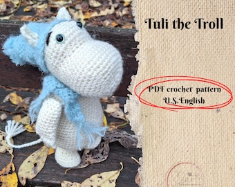 Crochet Troll Pattern PDF - Amigurumi Troll Pattern - Tuli the White Troll - Nordic Style Forest Creature - Beginner Friendly DIY