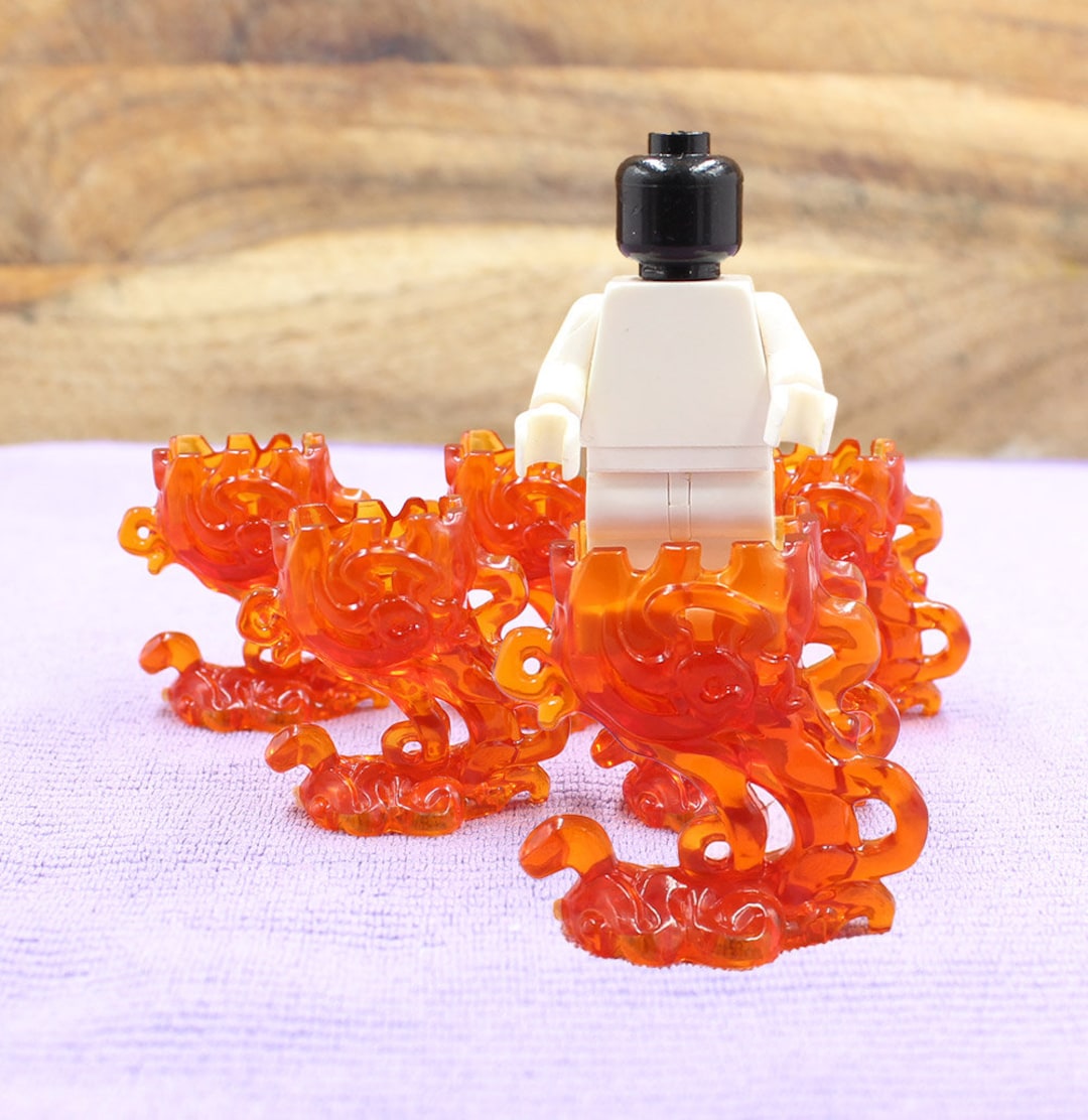 Custom Made Minifigure Parts - Translucent Smoke Effect Stand - Red ...