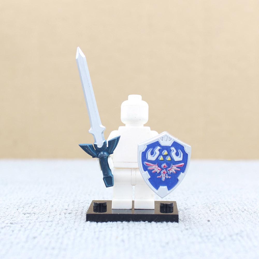 Custom Made Deluxe Medieval Knight Warrior the Master Sword and Shield for Minifigure - Minifigure NOT Included - Rare