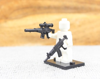 Custom Made SWAT Special op 2 PCS Rifle Set for Minifigure - Minifigure NOT Included - Rare