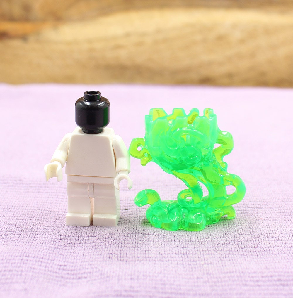 Custom Made Minifigure Parts - Translucent Smoke Effect Stand - Green ...