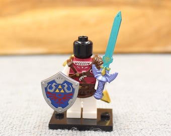 Custom Made Deluxe 4-in-1 Zelda Knight Link Weapon Set for Minifigure - Minifigure NOT Included -Rare