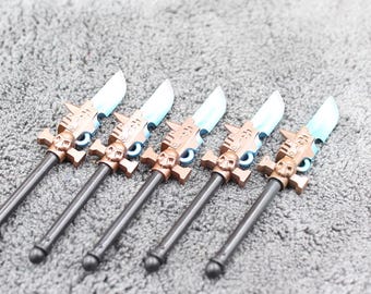 Custom Made Medieval Knight High Definition Spear Sword Knife - Minifigure NOT Included - Rare