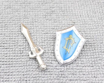 Custom Made Deluxe Medieval Knight Warrior the Master Sword and Shield for Minifigure - Minifigure NOT Included - Rare